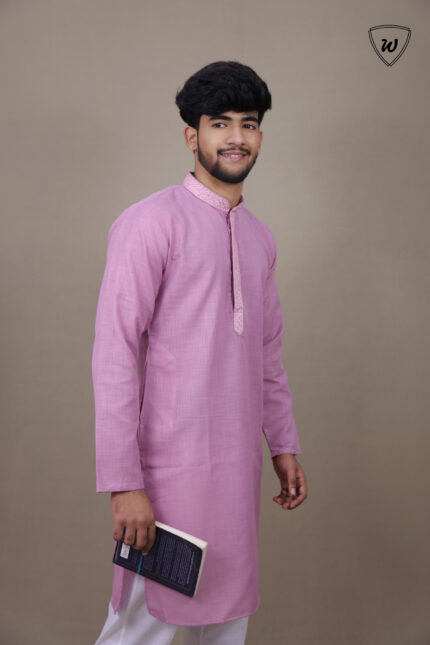 Men’s Ethnic Wear Pink Kurta Pajama Set