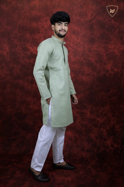 Men’s Ethnic Wear  Pista Green Kurta Pajama Set